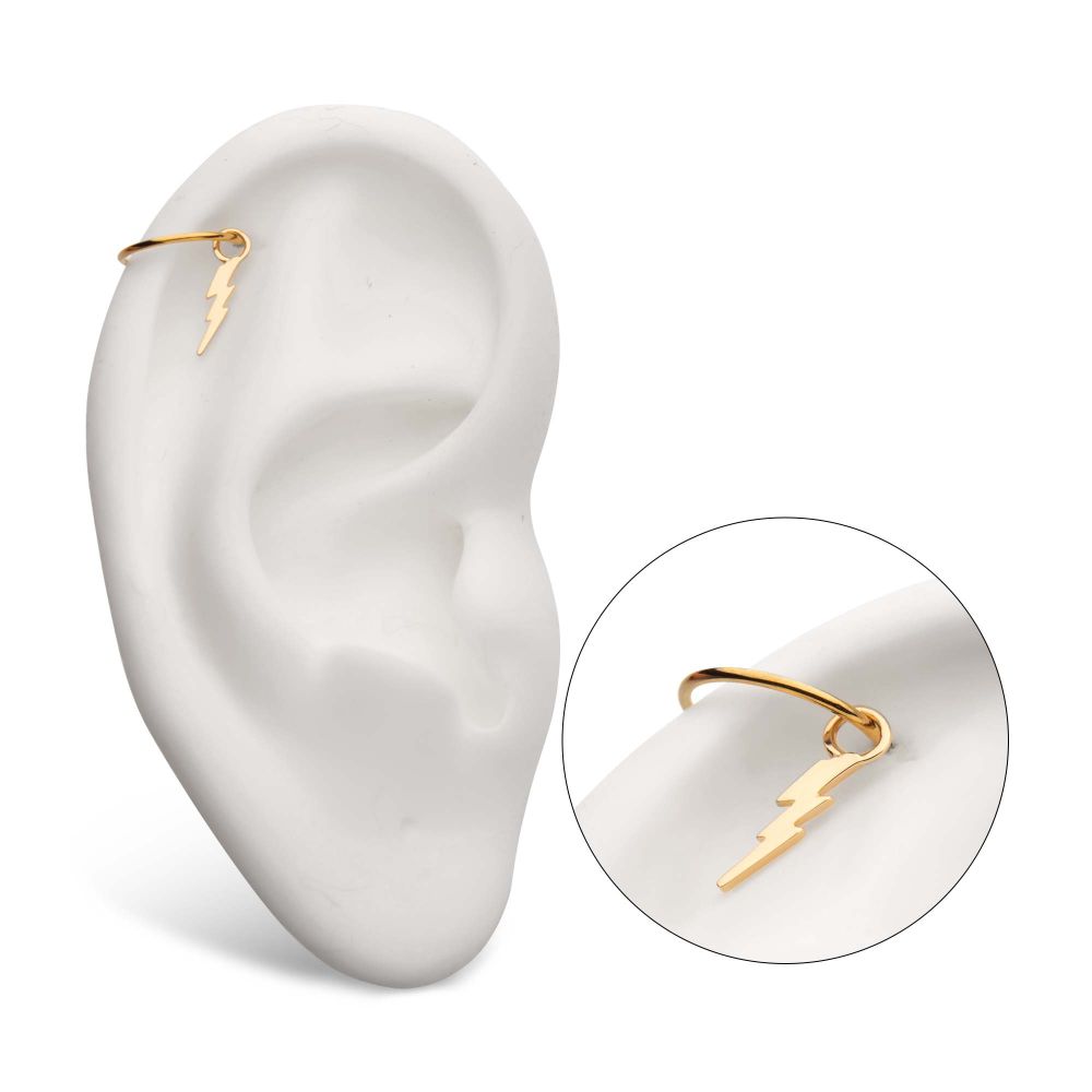 14Kt Yellow Gold Lightning Bolt Charm Nickel-Free