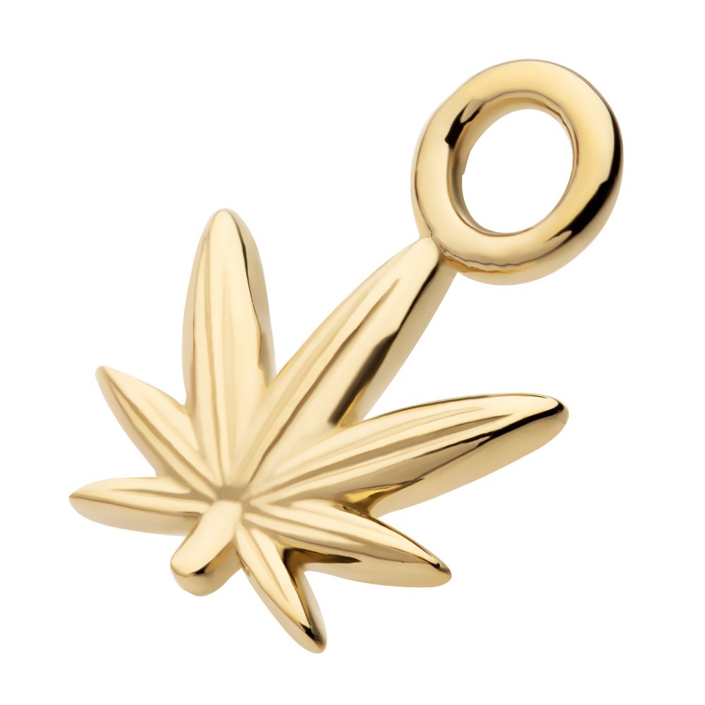 14Kt Yellow Gold Pot Leaf Charm