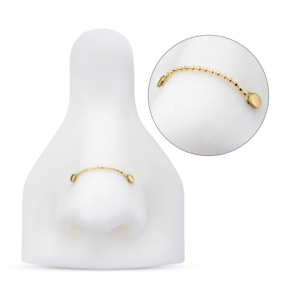 14Kt Yellow Gold Bead Chain with Rings