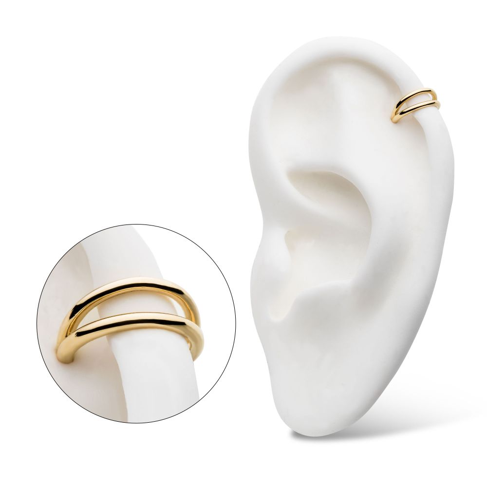 14Kt Yellow Gold Double Hoop Side Facing Hinged Segment Clicker