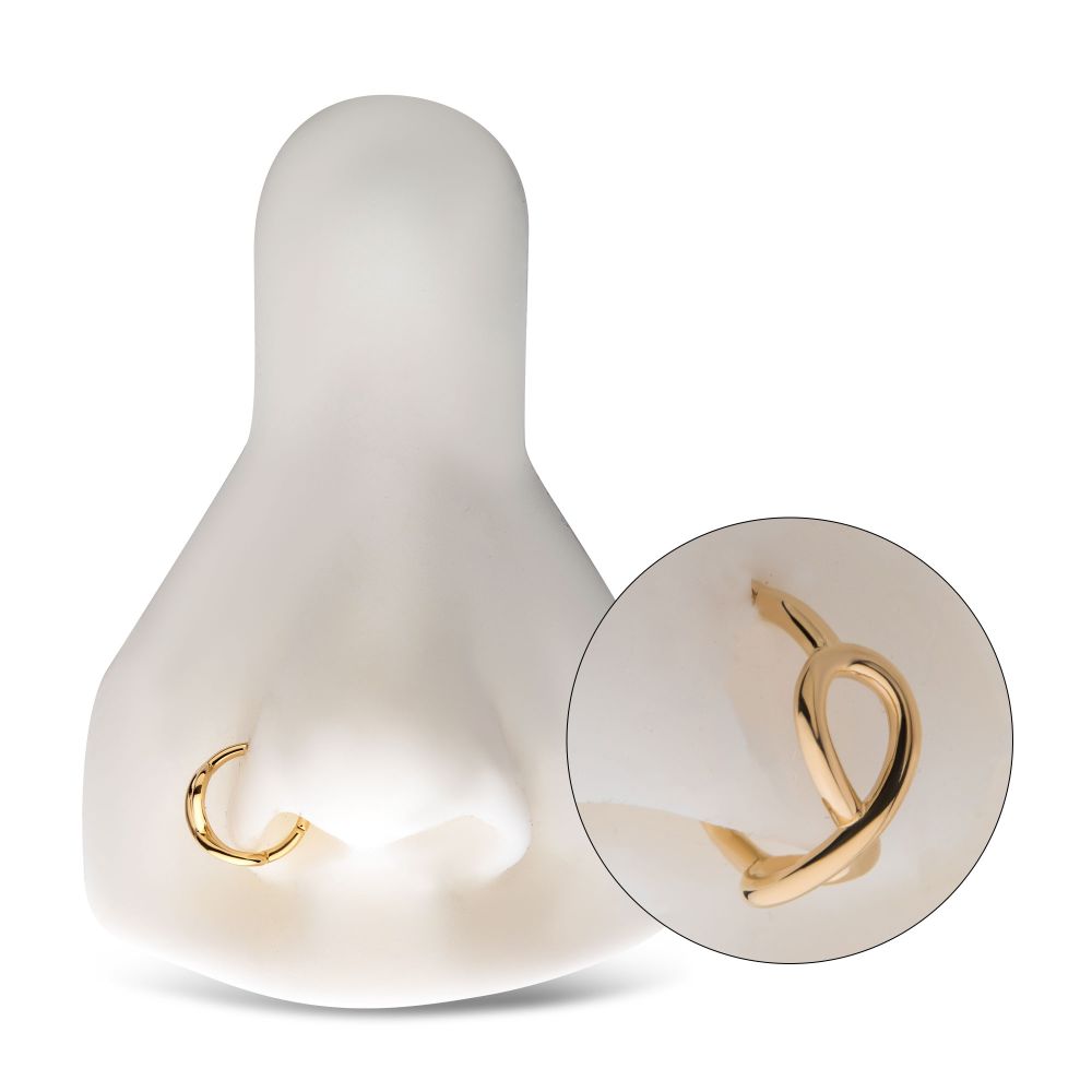 14Kt Yellow Gold with Infinity Symbol Side Facing Hinged Segment Clicker