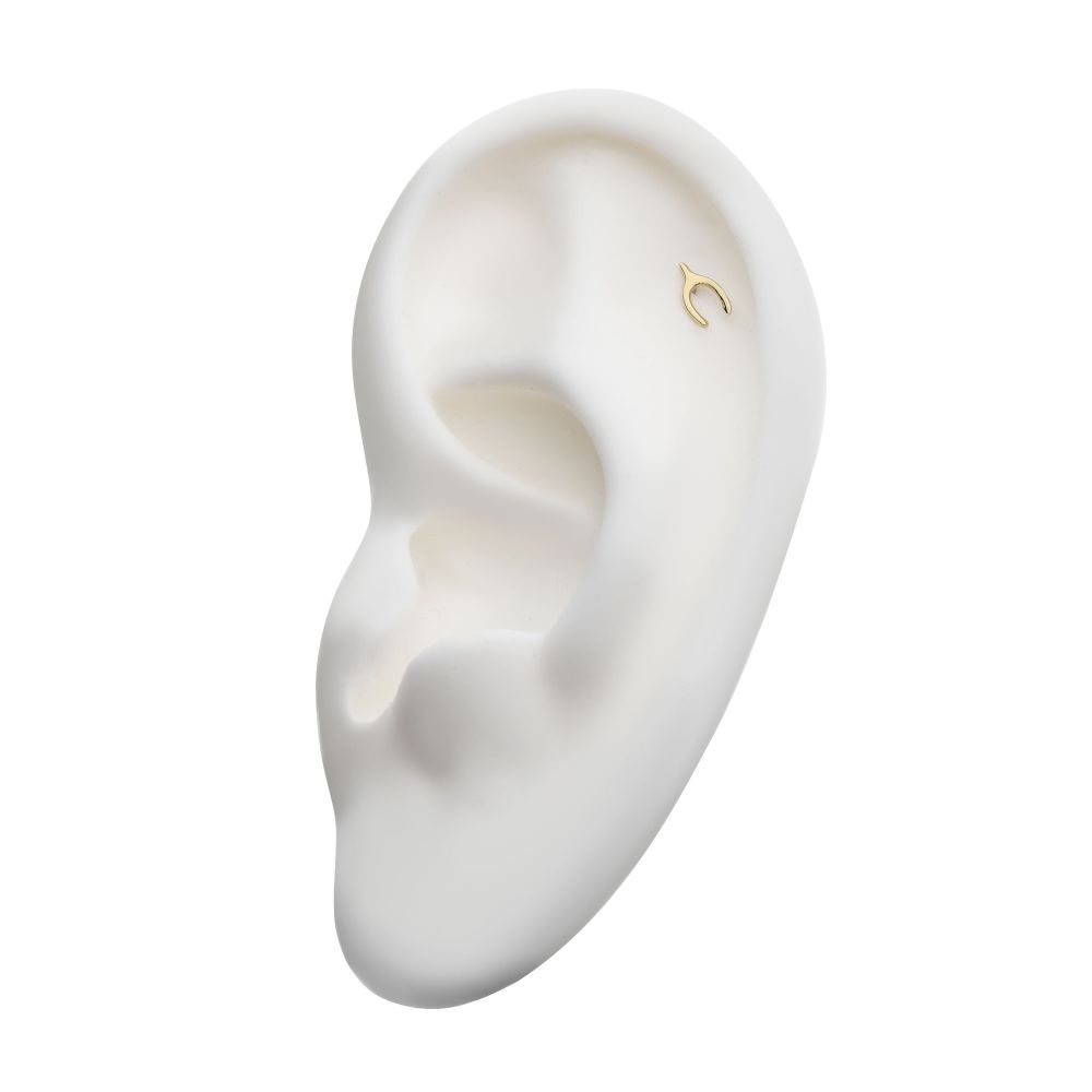 14Kt Gold Threadless Wishbone Top