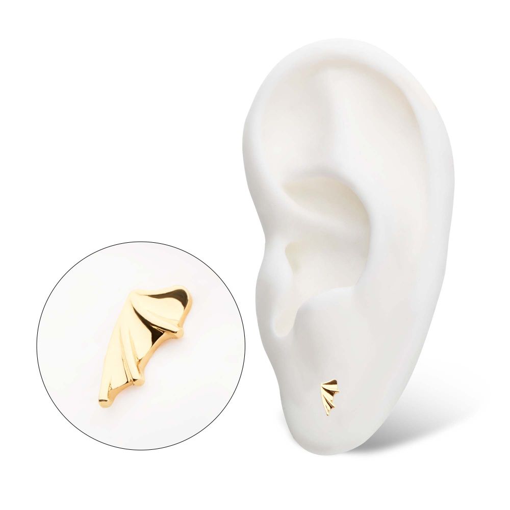 14kt Gold Threadless Bat Wing Top (Left Ear)