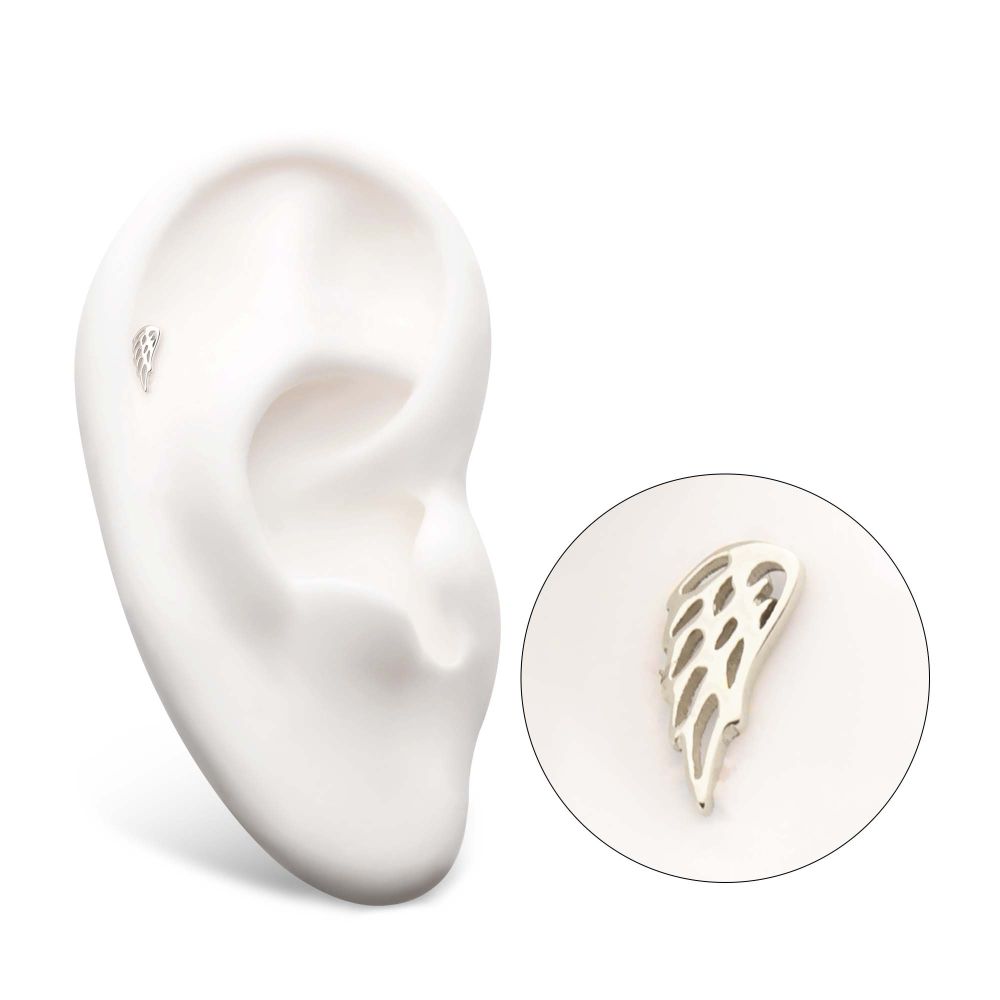 14Kt Gold Threadless Angel Wing Top (Right Ear)
