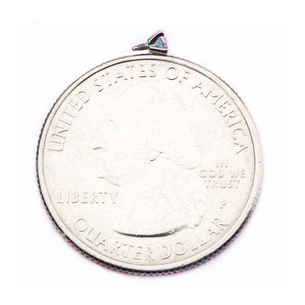 16g Titanium Internally Threaded Microdermal Top with Prong set CZ Gem