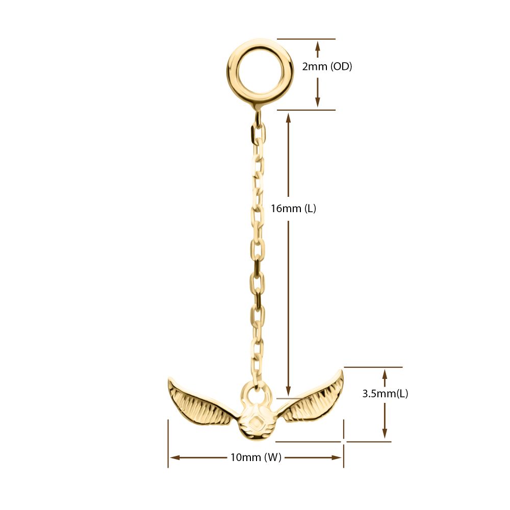 14Kt-Gold Harry Potter Golden Snitch Dangle Charm