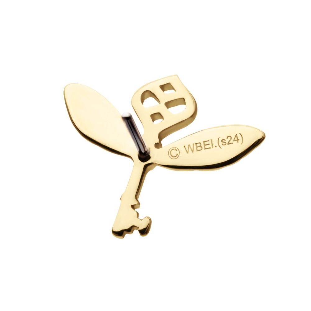 14Kt Gold Harry Potter Winged Key Threadless Top