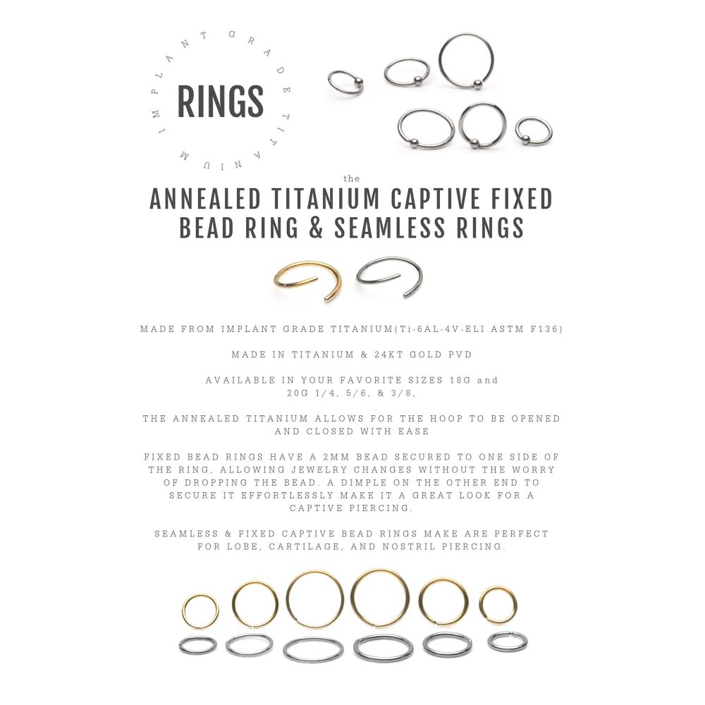 Titanium Captive Bead Ring with Attached Ball