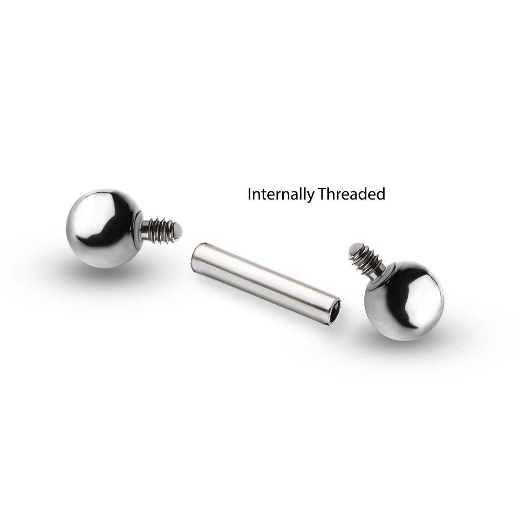 Titanium-Internally Threaded Micro Barbells