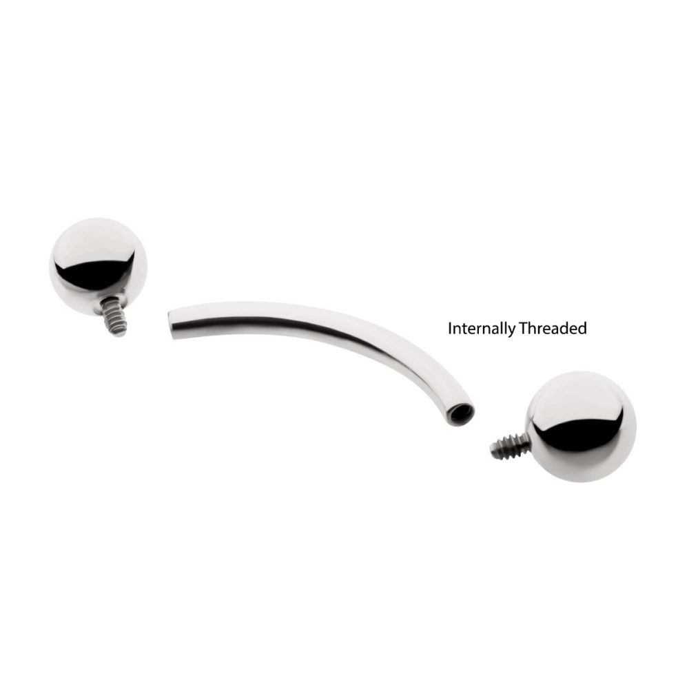 Titanium-Internally Threaded Curved Barbells