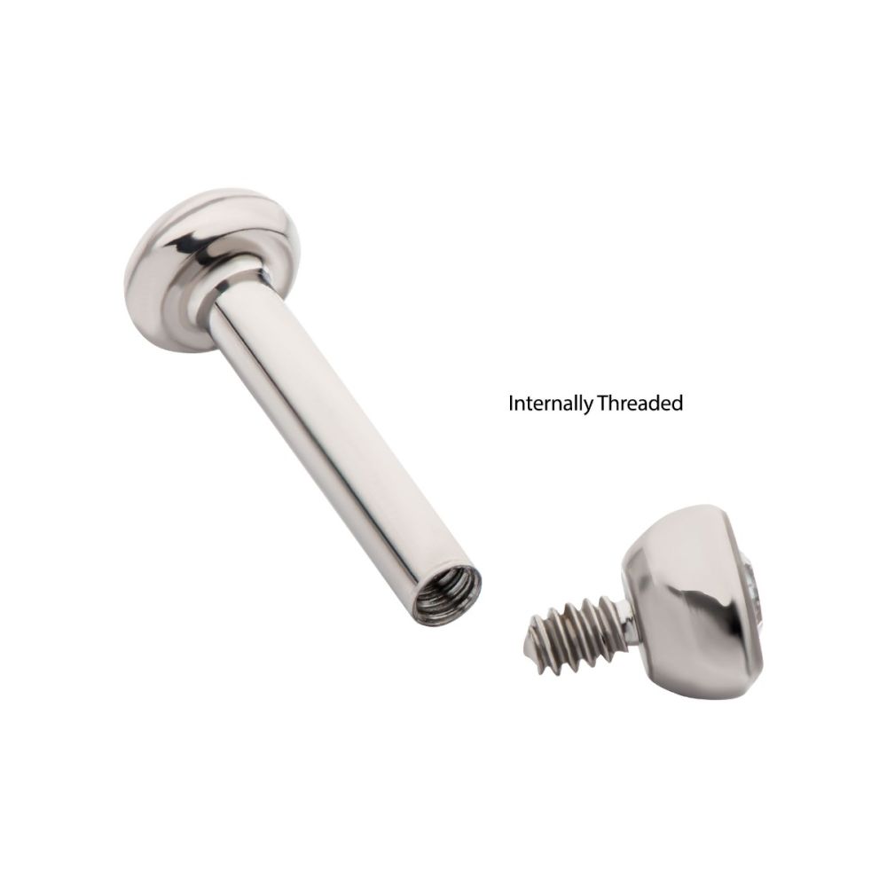 18g Titanium Internally Threaded 2.5mm Base and Bezel Set Swarovski Crystal Micro Labret