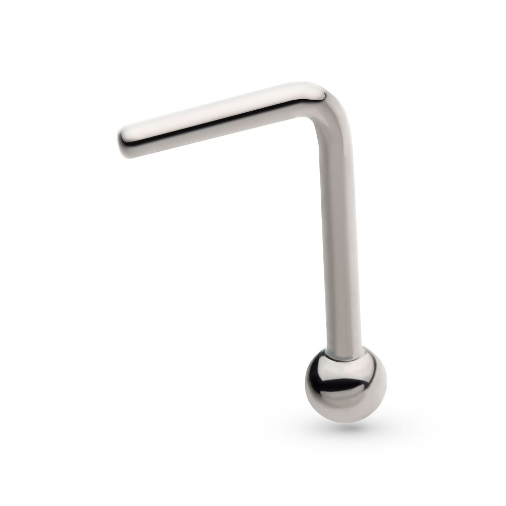 Titanium 2mm Ball L-Shape Nose Pin