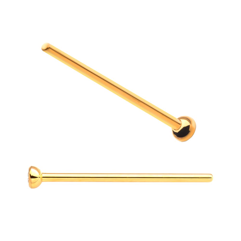 24Kt Gold PVD Titanium Bezel Set Synthetic Opal Nose Pin