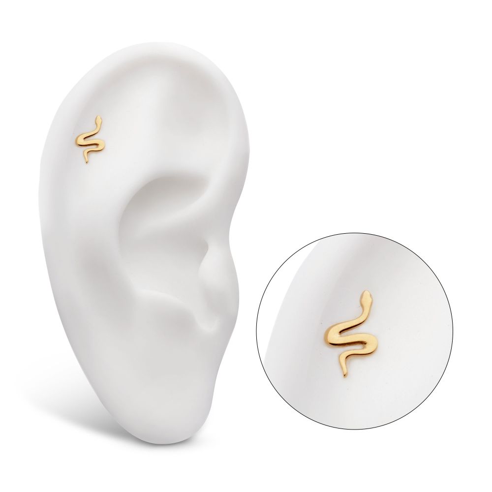 24Kt-Gold PVD Titanium Threadless Snake Top