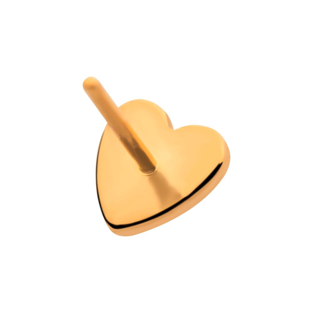 24KT Gold PVD Titanium Threadless with Heart Top
