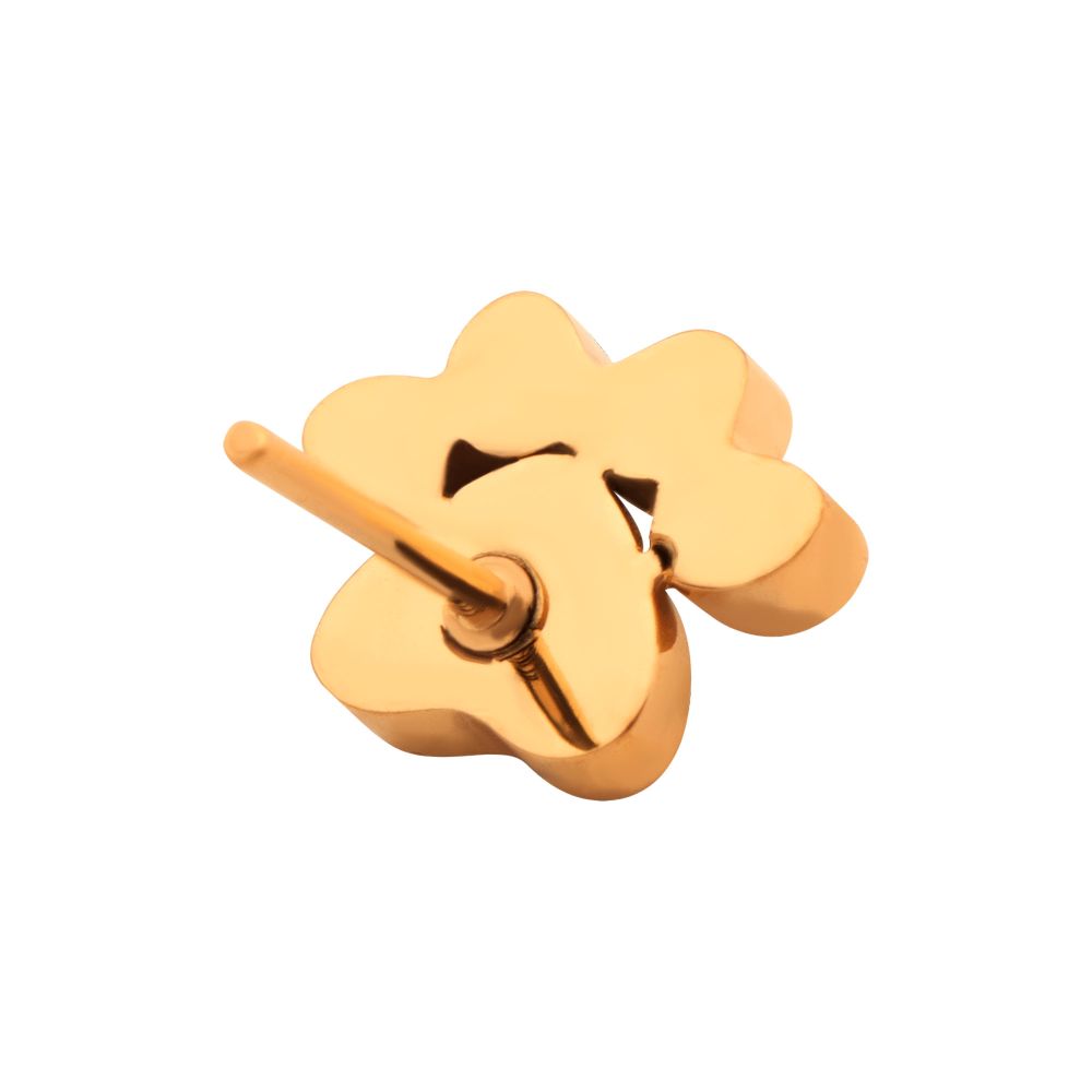 24KT Gold PVD Titanium Threadless with Paw Top