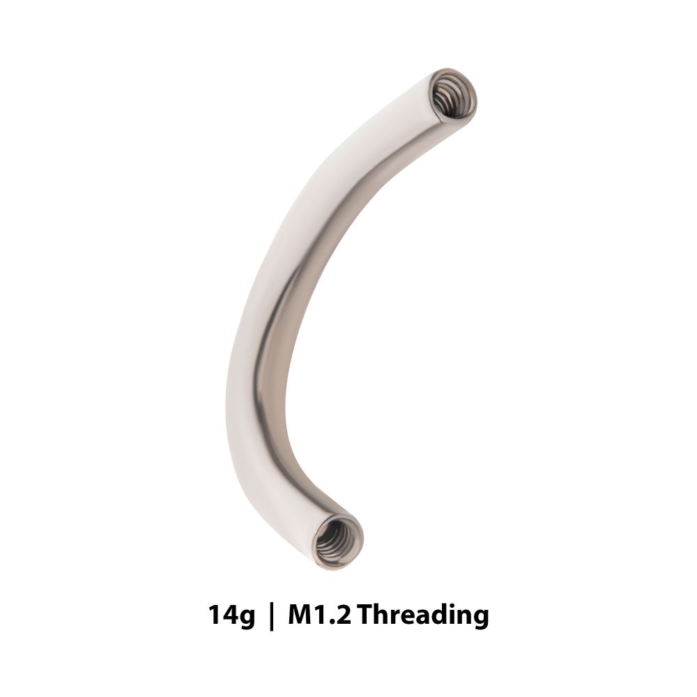 14g Titanium Internally Threaded J Curved Barbell