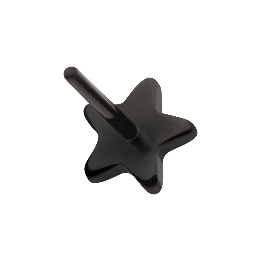 Black PVD Titanium Threadless Star Top