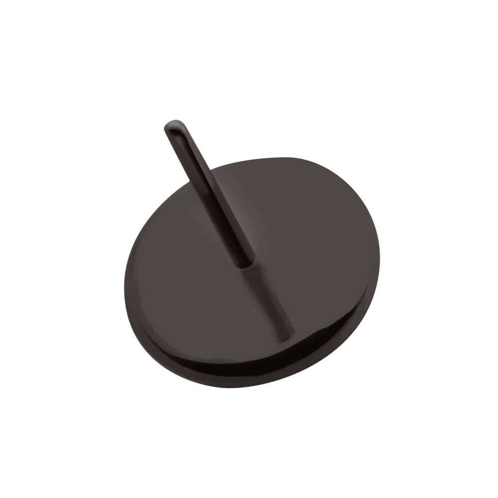 Black PVD Titanium Threadless Flat Disc Top