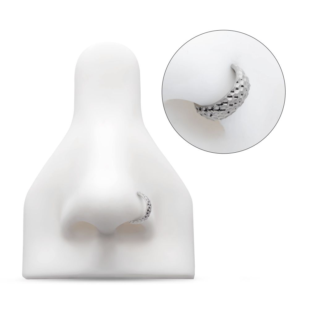 Titanium Hammered Pattern Side Facing Hinged Segment Clicker