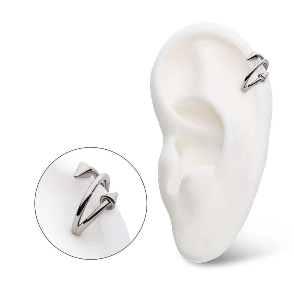 Titanium Double Ended Twist Side Facing Hinged Segment Clicker with Spikes