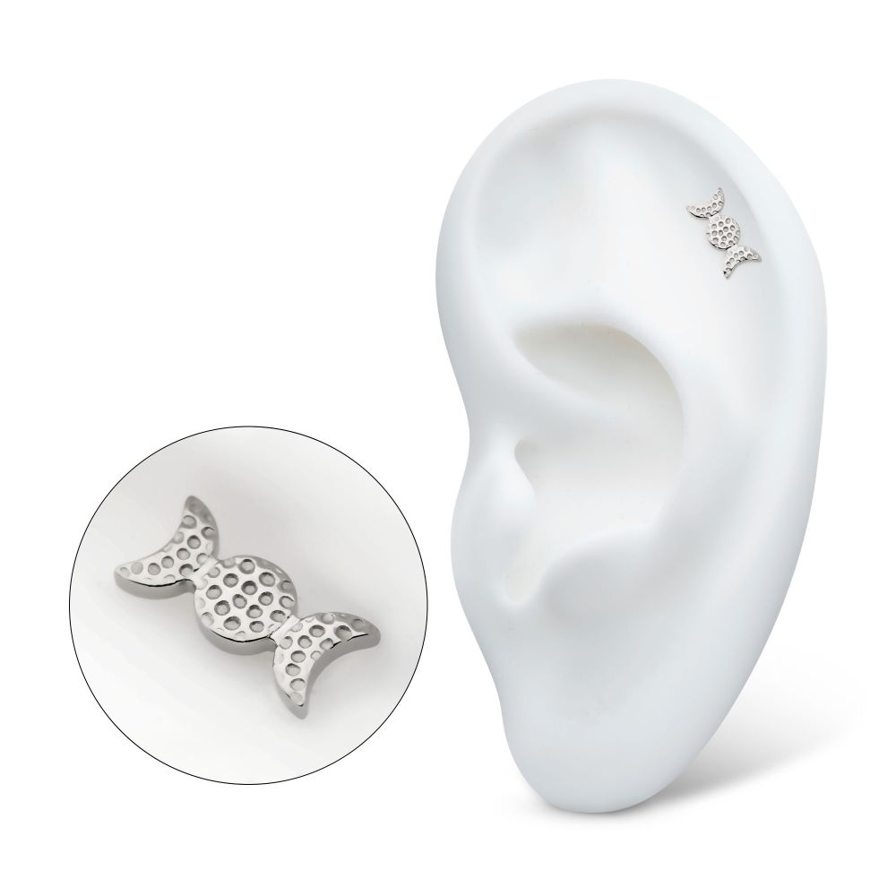 Titanium Internally Threaded Hammered Triple Moon Phase Top