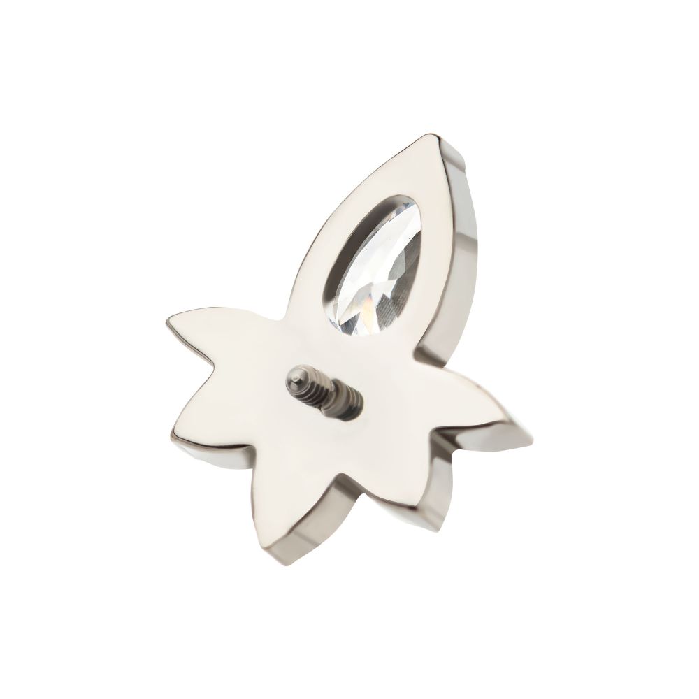 Titanium Internally Threaded Marquise Cluster Fan Shape with Teardrop CZ Top