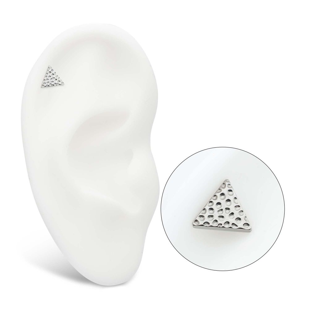 Titanium Threadless Hammered Triangle Top
