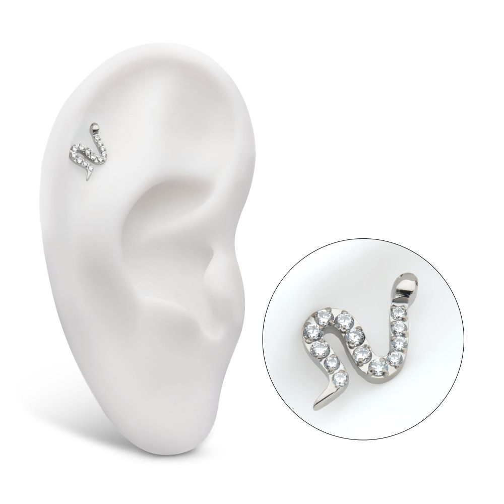 24Kt Gold PVD Titanium Threadless 5 Pyramid Stud Top