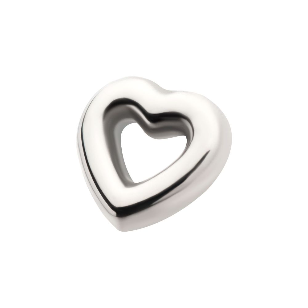 Titanium Threadless Hollow Heart Top