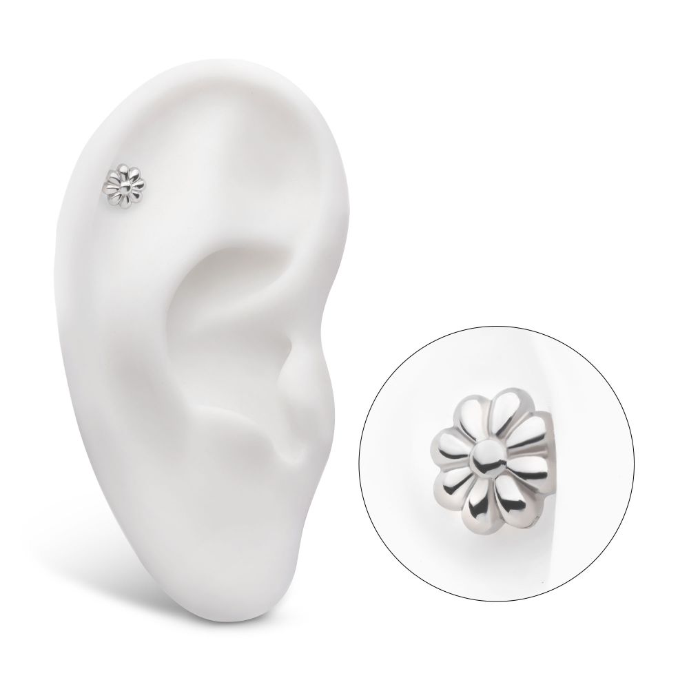 Titanium Threadless 8 Petal Flower Shape Top