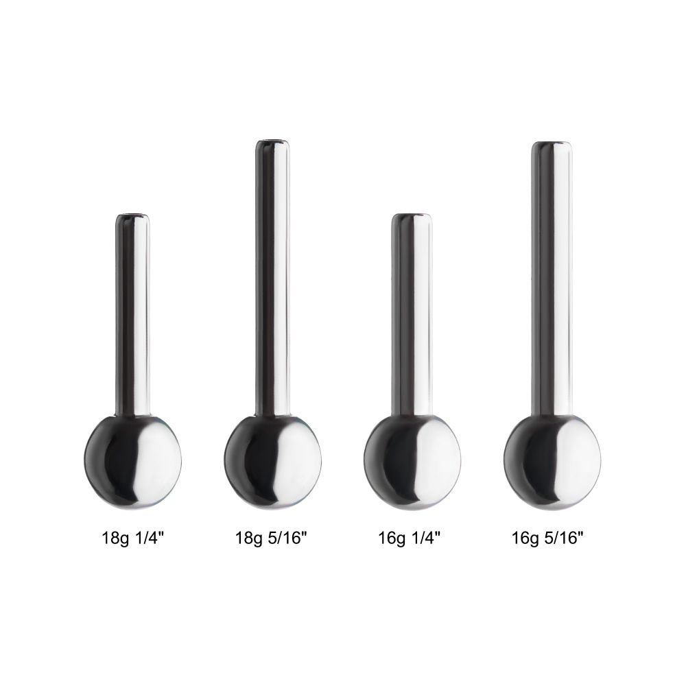 Titanium-Threadless Straight Barbell with one Attached Ball