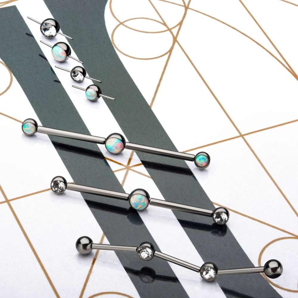 Titanium Threadless Bezel Set Swarovski Crystal Connector