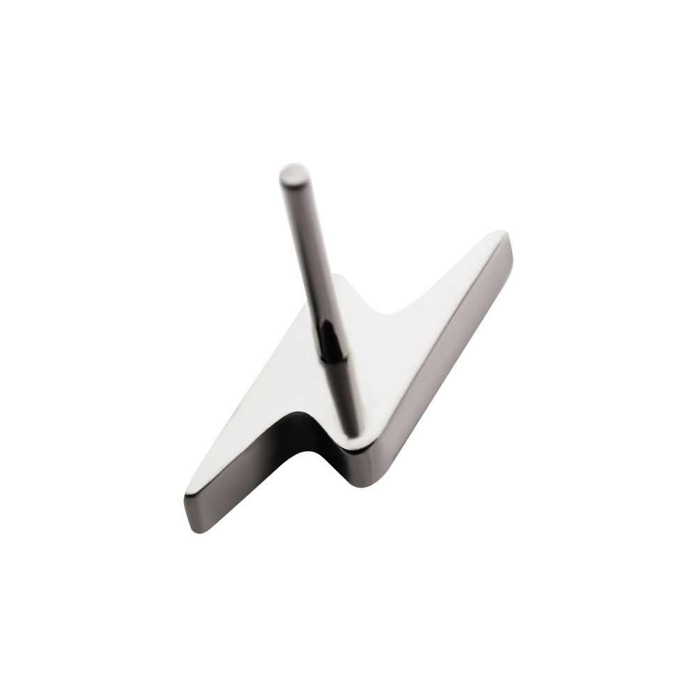 Titanium Threadless with Short Lightning Bolt Top