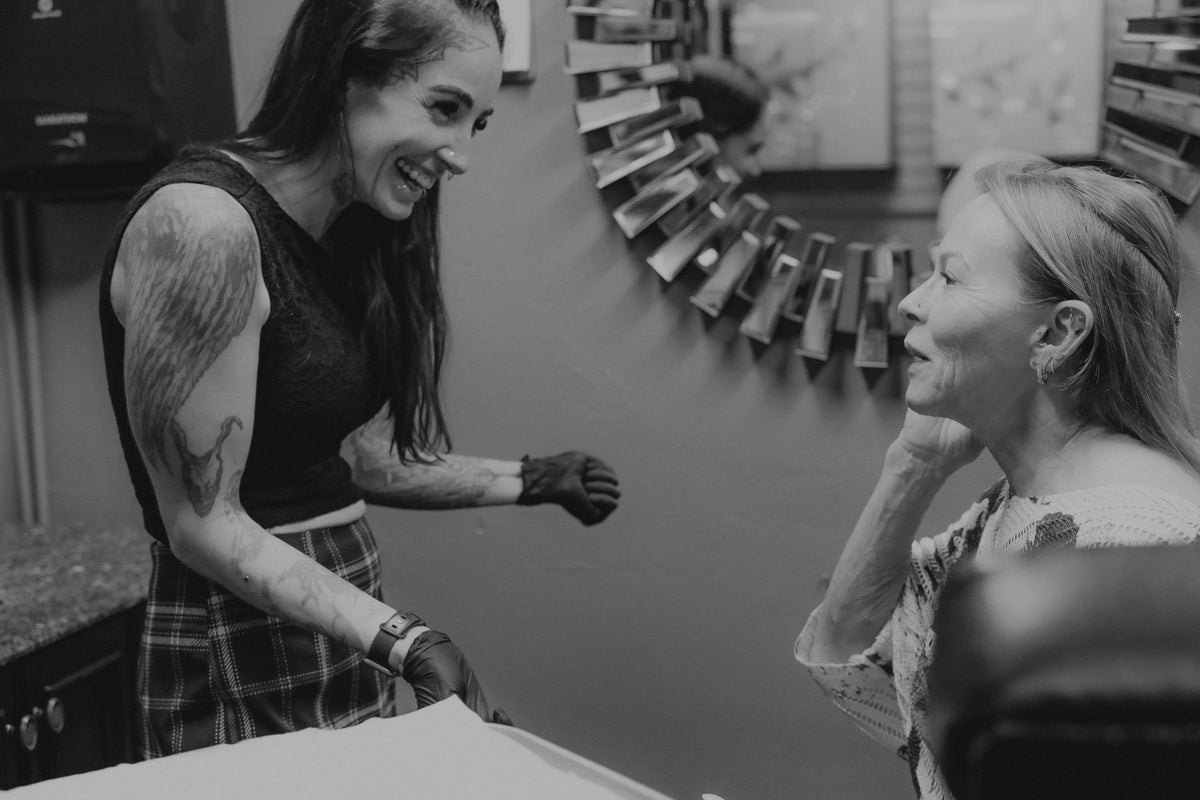 A Z-Edge piercer with a client