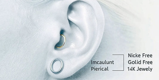 Elegant conch piercing jewelry in a styled ear