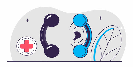 Flat vector illustration of a human ear showing a daith piercing with a curved hoop