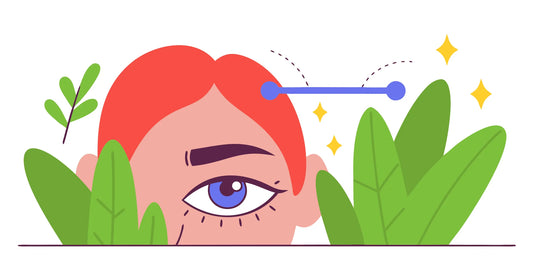 Flat vector illustration of an eyebrow piercing with a curved barbell on the outer brow arch