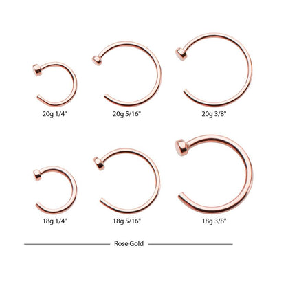 14kt Gold with 2mm Flat Back Nose Ring