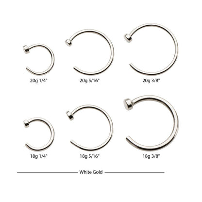 14kt Gold with 2mm Flat Back Nose Ring