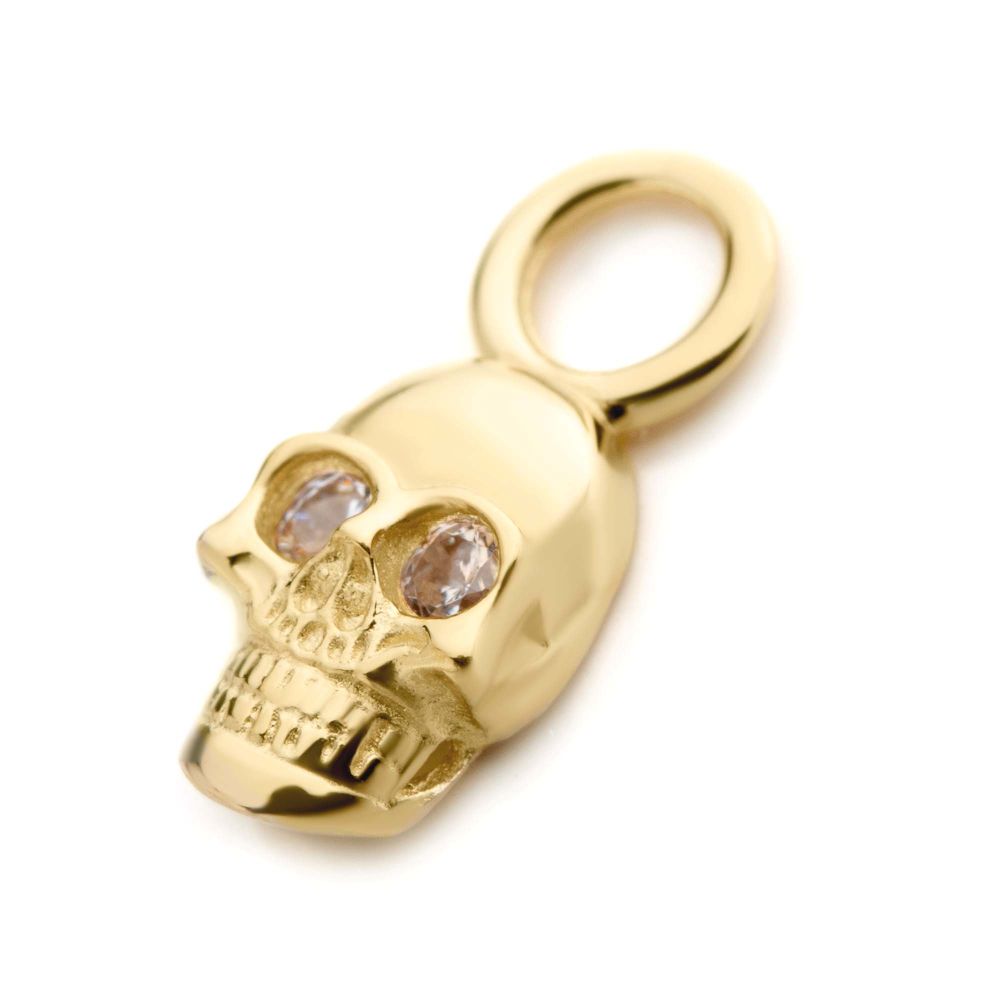 14Kt Yellow Gold Skull Charm