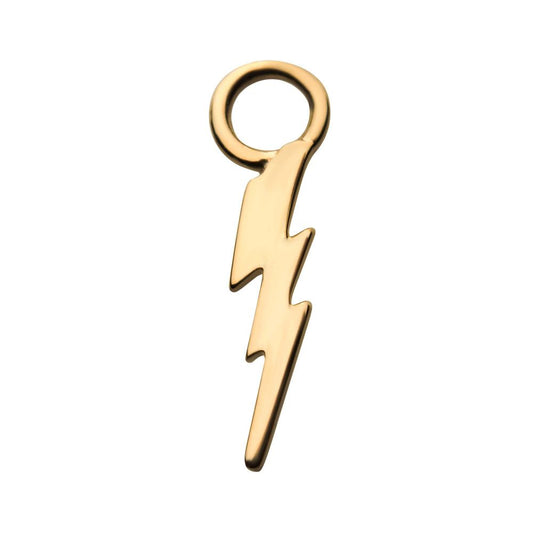 14Kt Yellow Gold Lightning Bolt Charm Nickel-Free