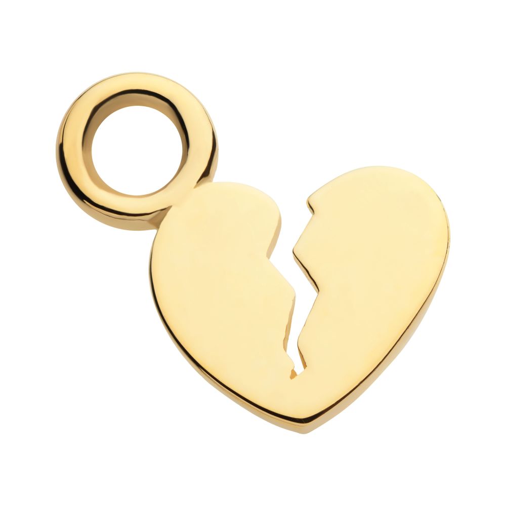 14Kt Yellow Gold Broken Heart Charm