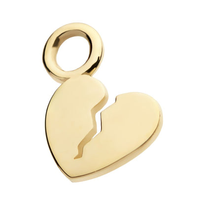 14Kt Yellow Gold Broken Heart Charm
