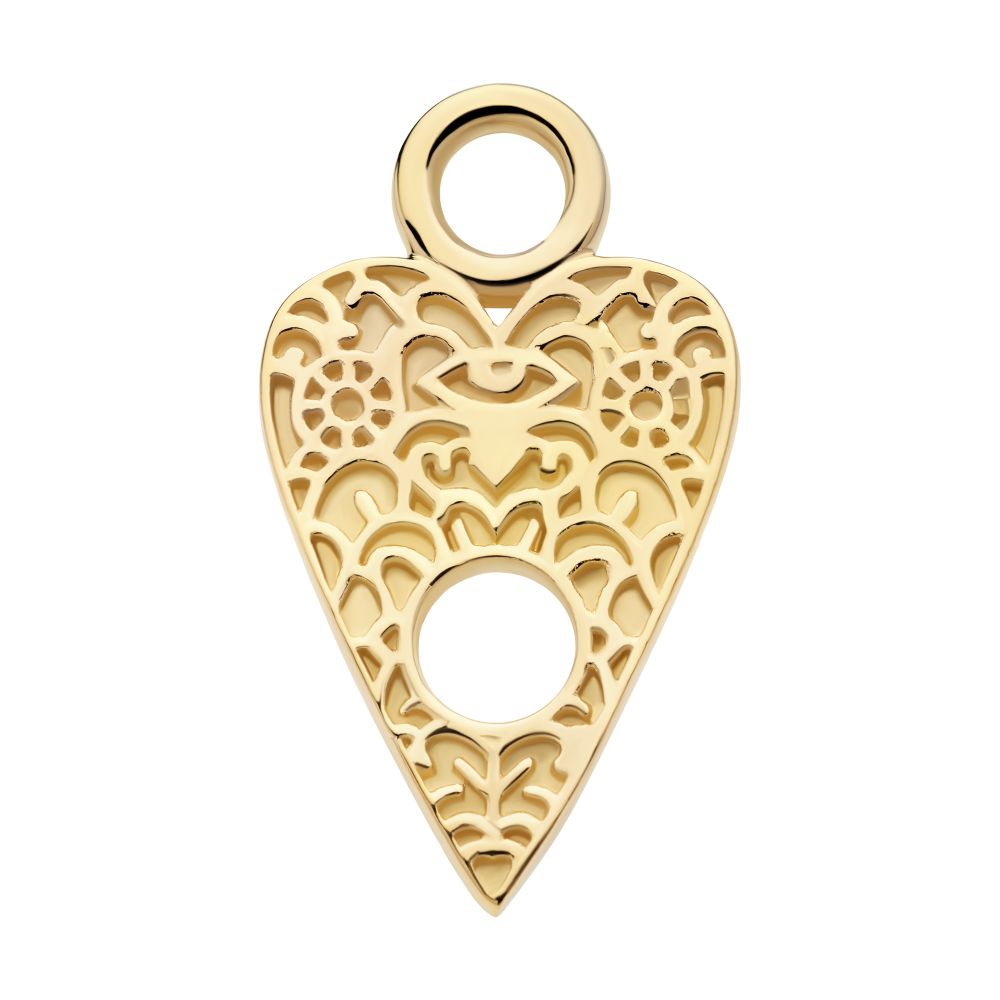14Kt Yellow Gold Planchette with Hole Charm