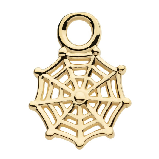 14Kt Yellow Gold Spiderweb Charm