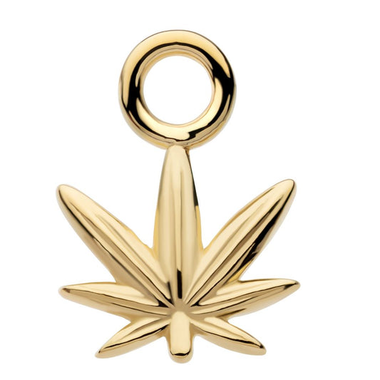 14Kt Yellow Gold Pot Leaf Charm