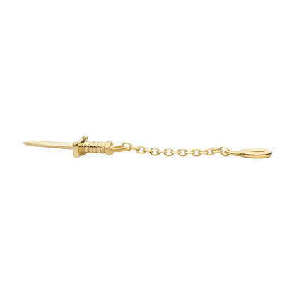 14Kt Yellow Gold Dagger Dangle Charm with 10mm Chain