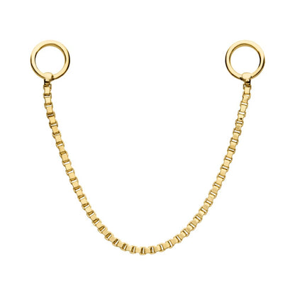 14Kt Yellow Gold Box Chain with Rings