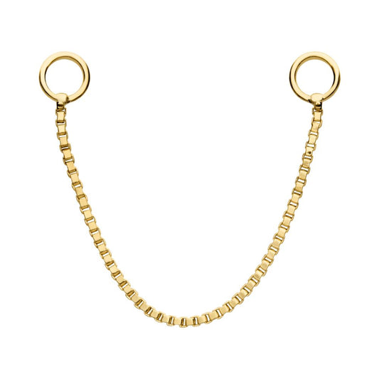 14Kt Yellow Gold Box Chain with Rings